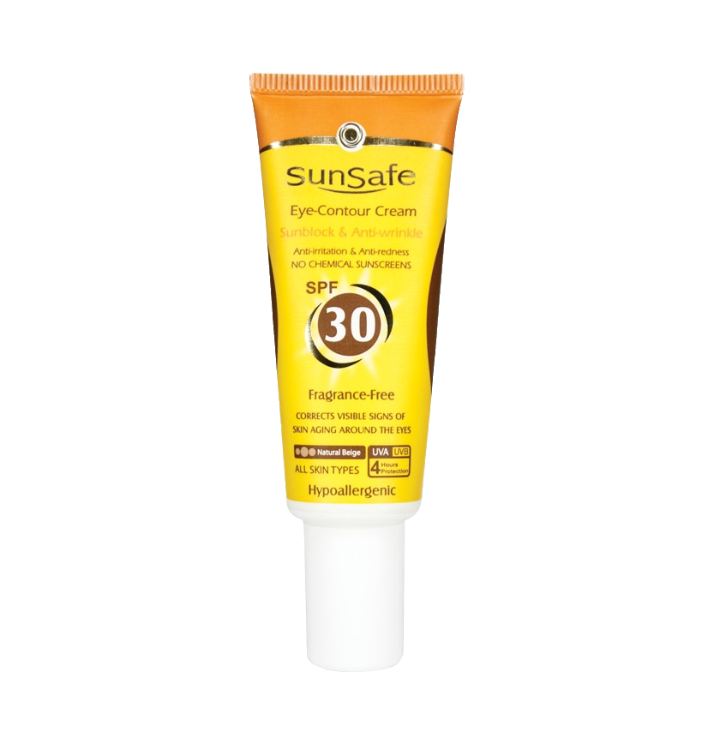 مای دارو - کرم دور چشم حاوی ضد آفتاب بژ طبیعی SPF 30 سان سیف