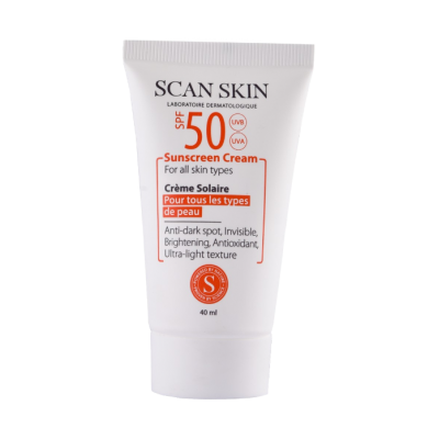 مای دارو - کرم ضد آفتاب ضد لک اسکن اسکین  بی رنگ SPF50 برای انواع پوست