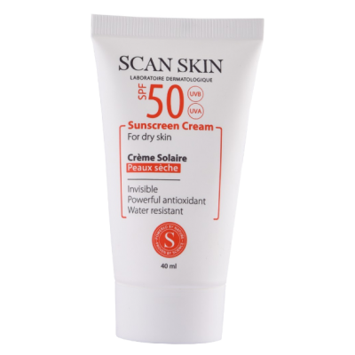 مای دارو - کرم ضد آفتاب اسکن اسکین SPF50 مخصوص پوست خشک بی رنگ