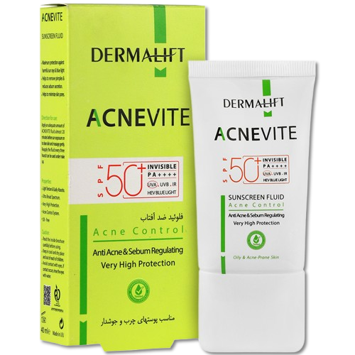 مای دارو - فلوئید ضد آفتاب آکنویت SPF50 مناسب پوست های چرب و جوشدار درمالیفت