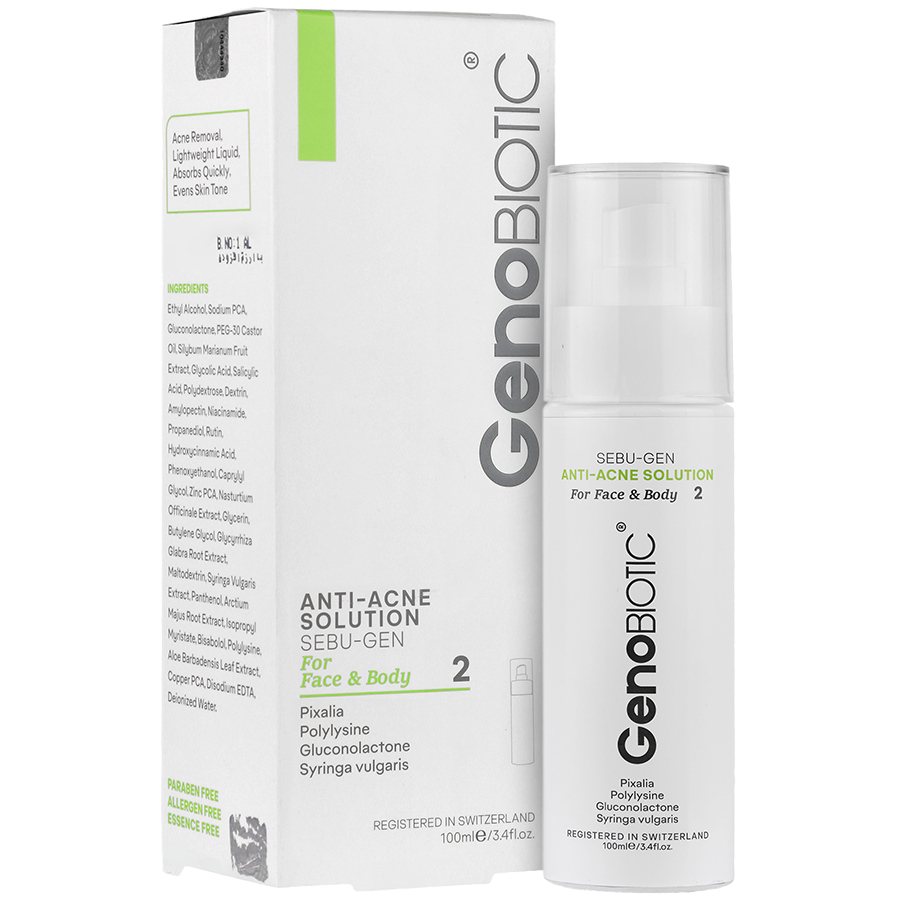 مای دارو - محلول ضد آکنه صورت و بدن سبوژن 2 ژنوبایوتیک