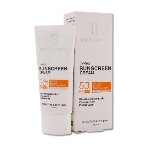 مای دارو - کرم ضد آفتاب +SPF50 بیزانس مناسب پوست خشک و حساس (بژ طبیعی 20)