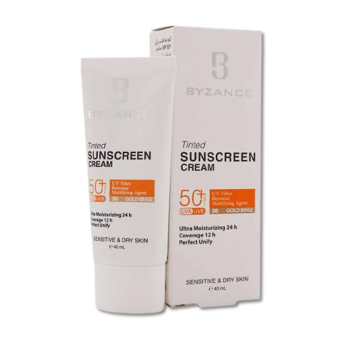 مای دارو - کرم ضد آفتاب +SPF50 بیزانس مناسب پوست خشک و حساس (بژ طلایی 30)